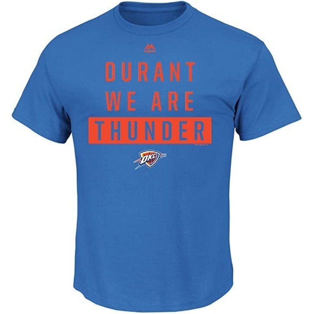 MAJESTIC - Men's NBA OKC Thunder Durant "We Are‎ Thunder" Tee, Blue, Large, NWT